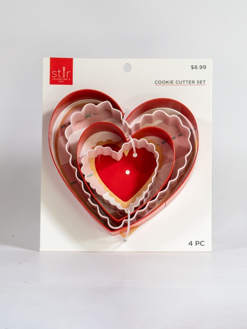 STIR Nested Set of 4 Comfort Grip Metal Cookie Cutters Hearts Valentines Day NEW